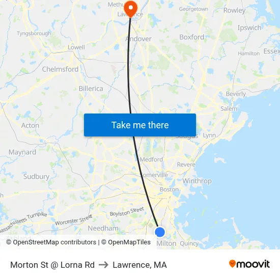 Morton St @ Lorna Rd to Lawrence, MA map