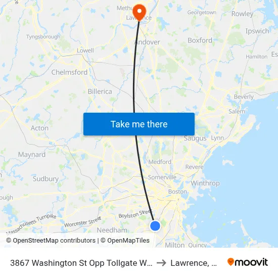3867 Washington St Opp Tollgate Way to Lawrence, MA map