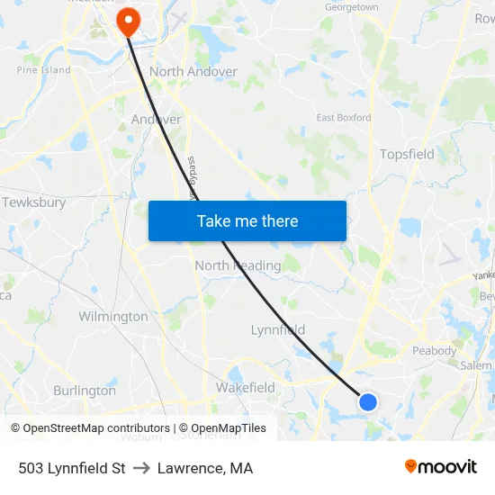 503 Lynnfield St to Lawrence, MA map