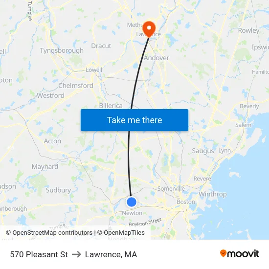 570 Pleasant St to Lawrence, MA map