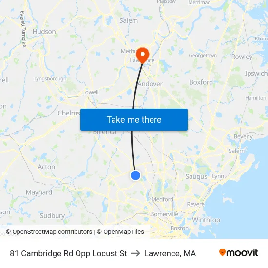 81 Cambridge Rd Opp Locust St to Lawrence, MA map