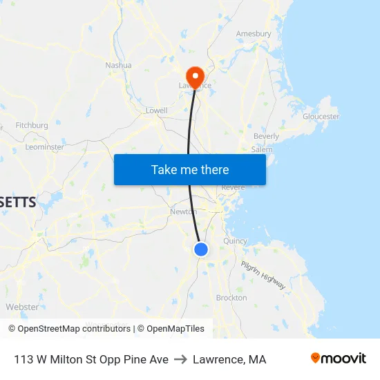 113 W Milton St Opp Pine Ave to Lawrence, MA map