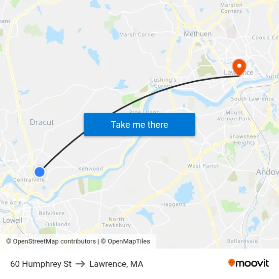 60 Humphrey St to Lawrence, MA map