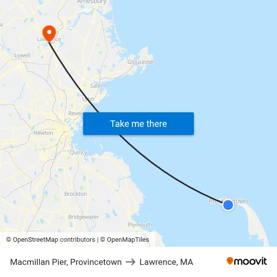 Macmillan Pier, Provincetown to Lawrence, MA map