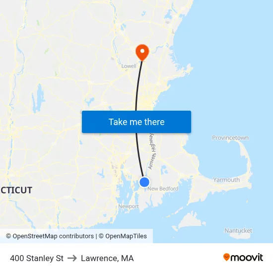 400 Stanley St to Lawrence, MA map