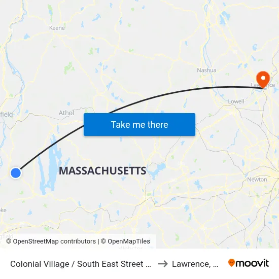 Colonial Village / South East Street (W) to Lawrence, MA map