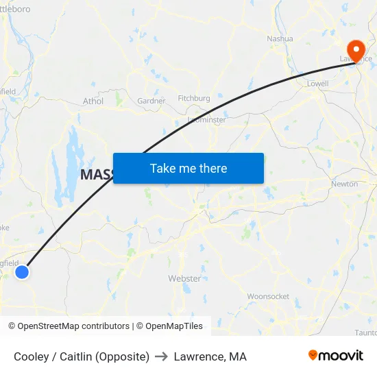 Cooley / Caitlin (Opposite) to Lawrence, MA map