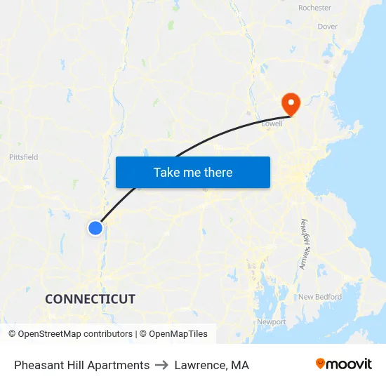Pheasant Hill Apartments to Lawrence, MA map