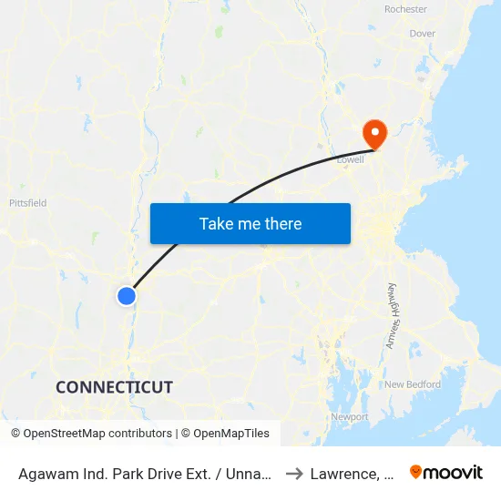 Agawam Ind. Park Drive Ext. / Unnamed to Lawrence, MA map