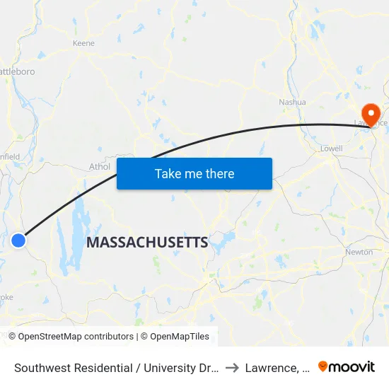 Southwest Residential  / University Drive (S) to Lawrence, MA map