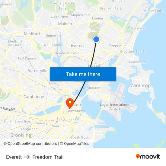 Everett to Freedom Trail map