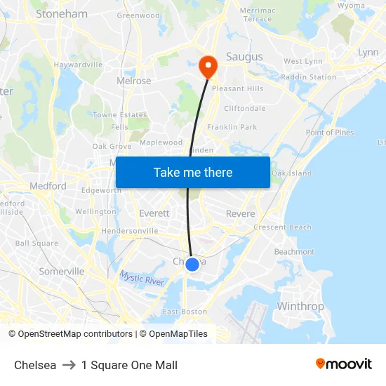 Chelsea to 1 Square One Mall map