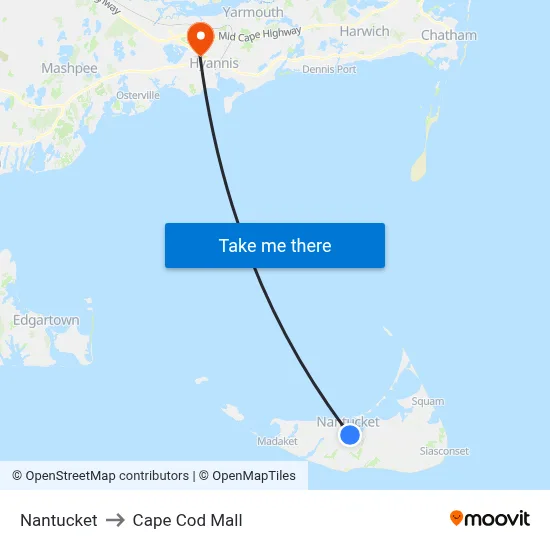 Nantucket to Cape Cod Mall map