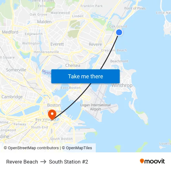Revere Beach to South Station #2 map