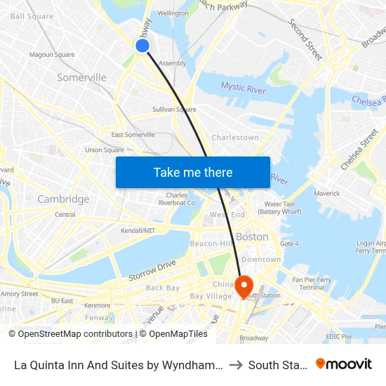 La Quinta Inn And Suites by Wyndham Boston Somerville to South Station #2 map