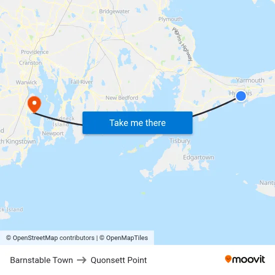 Barnstable Town to Quonsett Point map