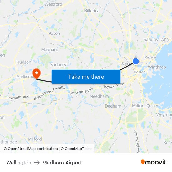 Wellington to Marlboro Airport map