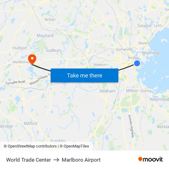 World Trade Center to Marlboro Airport map
