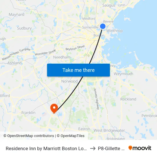 Residence Inn by Marriott Boston Logan Airport Chelsea to P8-Gillette Stadium map