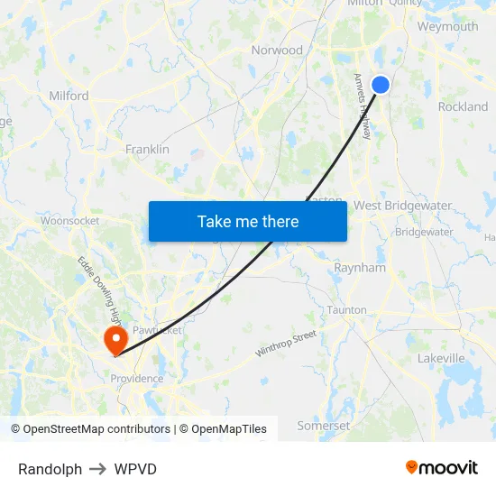 Randolph to WPVD map