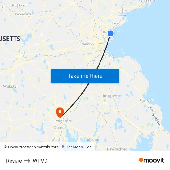 Revere to WPVD map