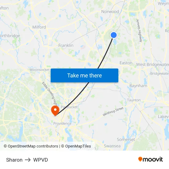 Sharon to WPVD map