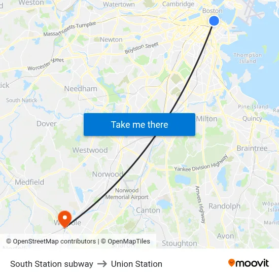 South Station subway to Union Station map