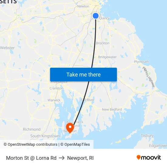 Morton St @ Lorna Rd to Newport, RI map