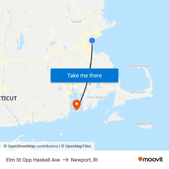 Elm St Opp Haskell Ave to Newport, RI map