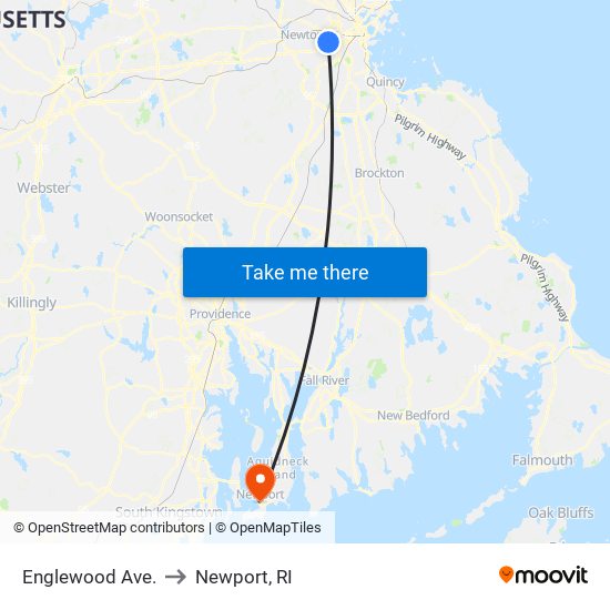 Englewood Ave. to Newport, RI map