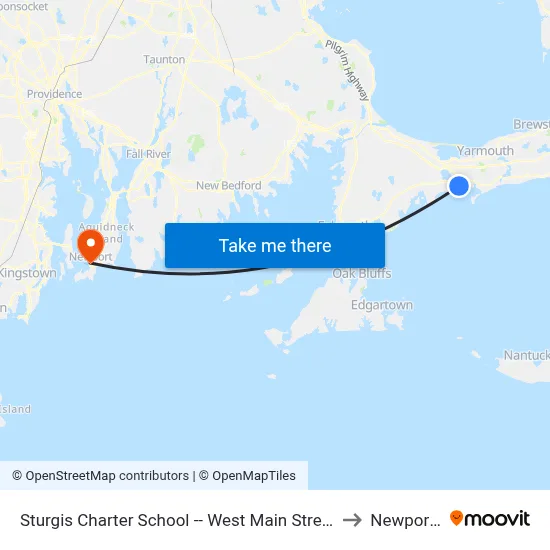 Sturgis Charter School -- West Main Street, Hyannis to Newport, RI map