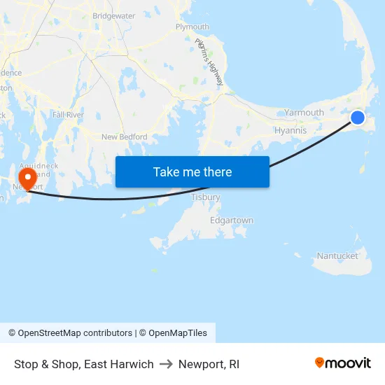 Stop & Shop, East Harwich to Newport, RI map
