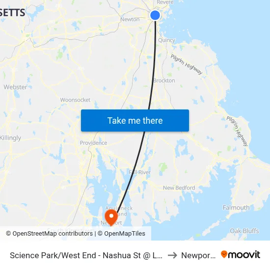 Science Park/West End - Nashua St @ Leverett Cir to Newport, RI map