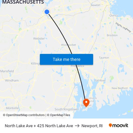 North Lake Ave + 425 North Lake Ave to Newport, RI map