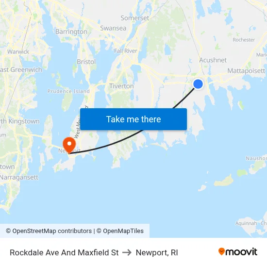 Rockdale Ave And Maxfield St to Newport, RI map