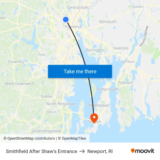Smithfield After Shaw's Entrance to Newport, RI map