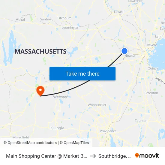 Main Shopping Center @ Market Basket to Southbridge, MA map