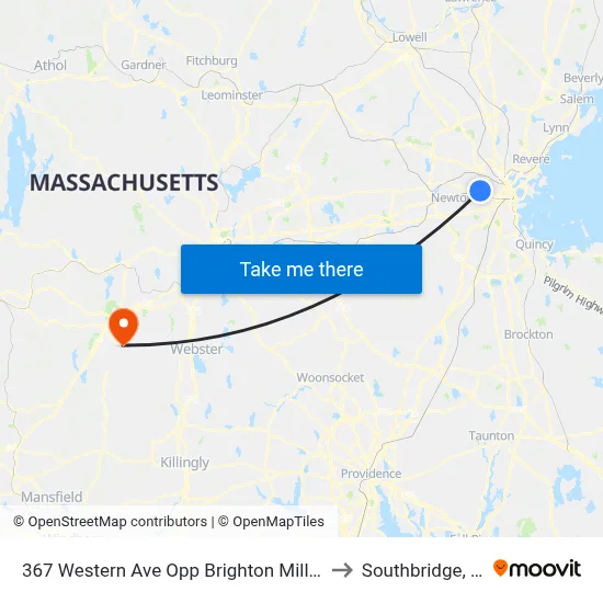 367 Western Ave Opp Brighton Mills Mall to Southbridge, MA map