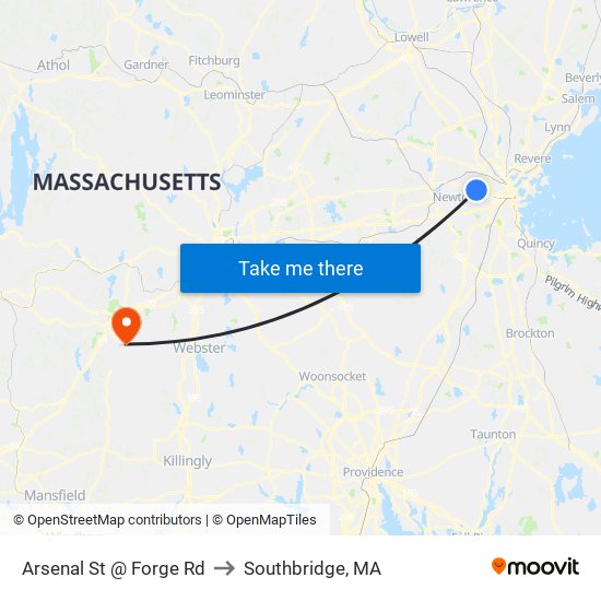 Arsenal St @ Forge Rd to Southbridge, MA map