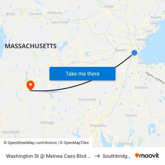 Washington St @ Melnea Cass Blvd - Silver Line to Southbridge, MA map