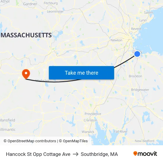 Hancock St Opp Cottage Ave to Southbridge, MA map