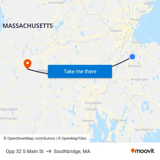 Opp 32 S Main St to Southbridge, MA map