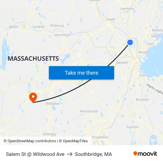 Salem St @ Wildwood Ave to Southbridge, MA map