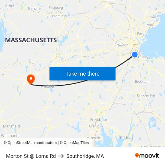 Morton St @ Lorna Rd to Southbridge, MA map