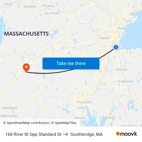 168 River St Opp Standard St to Southbridge, MA map