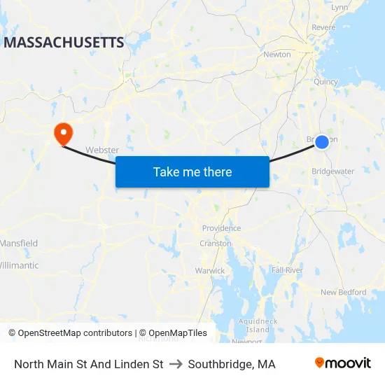 North Main St And Linden St to Southbridge, MA map