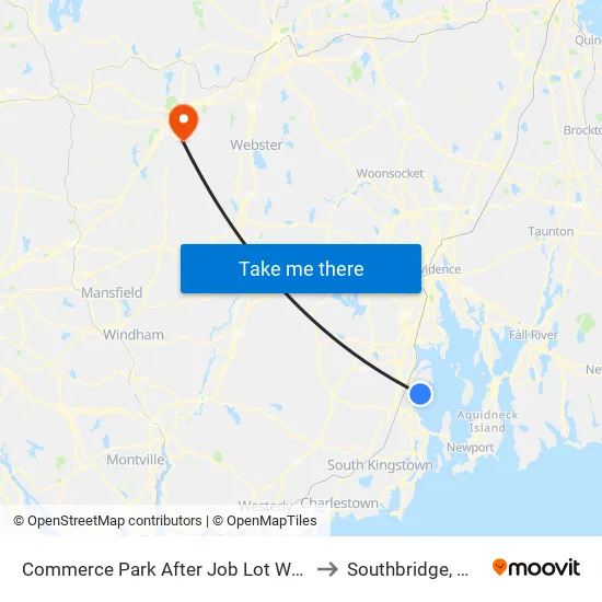 Commerce Park After Job Lot Way to Southbridge, MA map