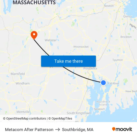Metacom After Patterson to Southbridge, MA map