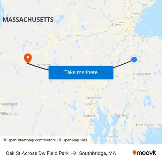 Oak St Across Dw Field Park to Southbridge, MA map