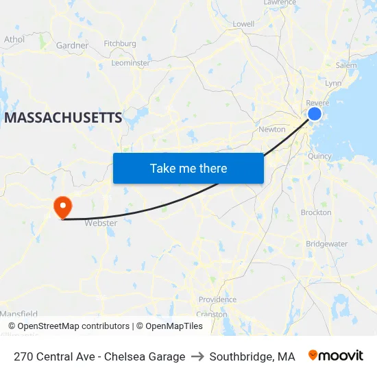270 Central Ave - Chelsea Garage to Southbridge, MA map